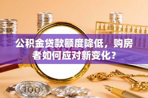 玉里公积金贷款额度降低，购房者如何应对新变化？