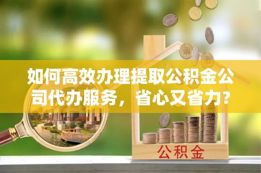 玉里如何高效办理提取公积金公司代办服务，省心又省力？