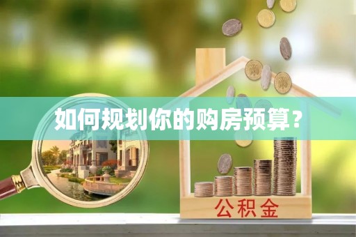 玉里如何规划你的购房预算？