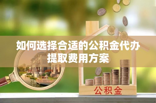 玉里如何选择合适的公积金代办提取费用方案