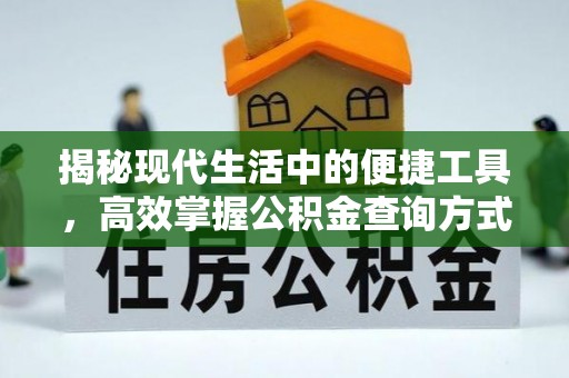 玉里揭秘现代生活中的便捷工具，高效掌握公积金查询方式