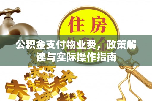 玉里公积金支付物业费，政策解读与实际操作指南
