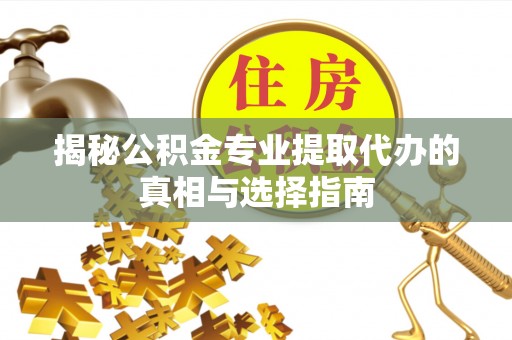 玉里揭秘公积金专业提取代办的真相与选择指南